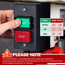 Dreyoo 2 PCS 110/ 220V Single Phase On/Off Switch, Versatile Table Saw Safety Switches, Efficient 120V Switch On Off, Ideal for Power Control and Safety