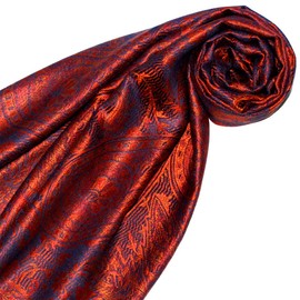 Lorenzo Cana Silk Scarf for Women Scarf 100% Silk Woven Women's Scarf Elegant Paisley Pattern Tone on Tone, Blue Ochre