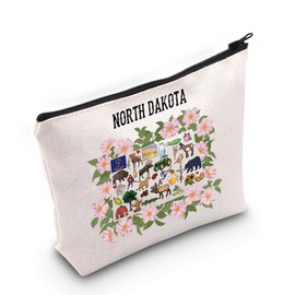 North Dakota Beach Gift North Dakota Souvenir Cosmetic Bag State Love Gift (North Dakota CA Bag)