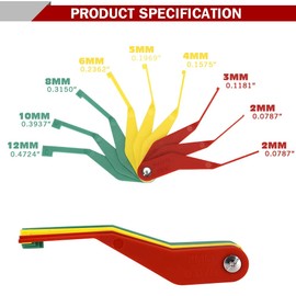DITKOK 3 Pack 9-Piece Brake Pad Thickness Gauge Set, Measure Tool for Quick Pad Wear Assessment, Compatible With Most Cars, Easy to Read Color Coded - 2mm to 12mm