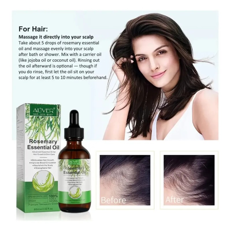 Aceite Romero 120ml Tratamiento Capilar + Cejas + Pestañas