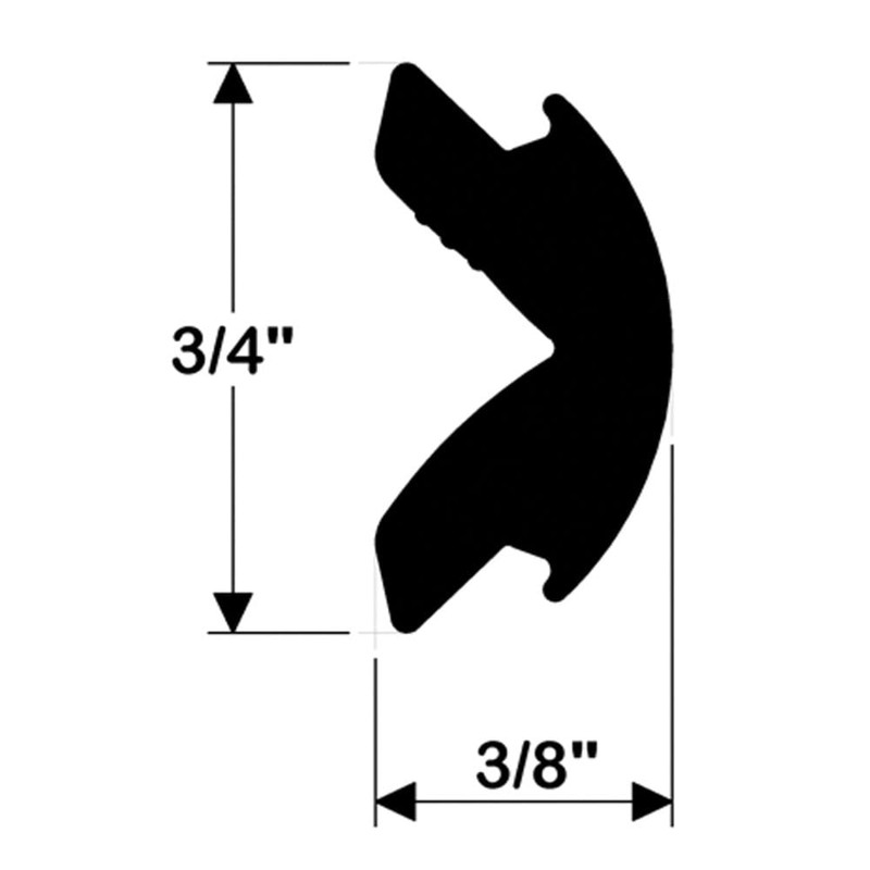 Taco Marine V12-4155BKA50-1 Flexible Rub Rail Vinyl Insert - 3/4"