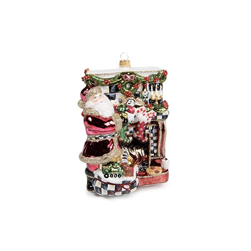 MacKenzie-Childs Glass Ornament - Fireside Chat Santa