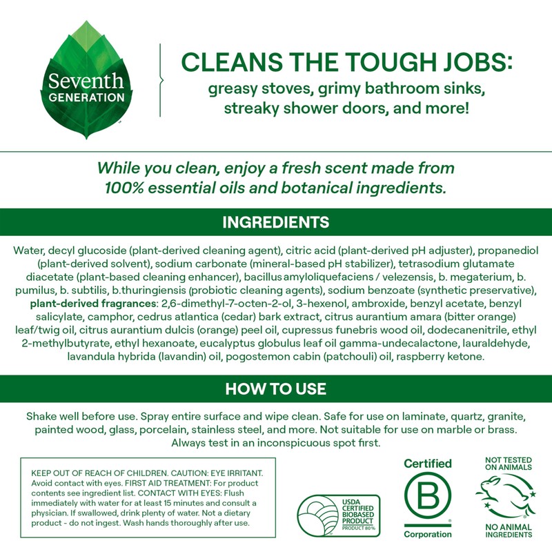Seventh Generation Ultra Deep Probiotic Multi Surface Cleaner, 9.4 Fl