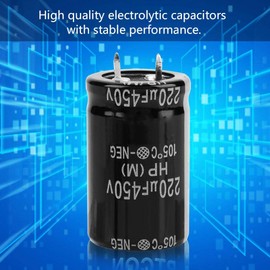 Vikye 10Pcs Radial Aluminium Electrolytic Capacitor, 450V 220uF 25x40mm, Round, Surface Mount, Electronic Component Kit