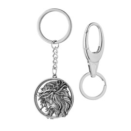 HZMAN Stainless Steel Keychain Universal Duty Key Holder Gothic Keychains for Car Motorcycle Key