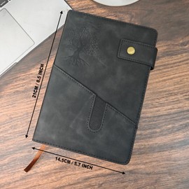 HoyunLL A5 Ruled Notebook Journal - A5 Note Book Hardcover Executive Notebooks with Premium Thick Paper, 8.5"×5.7",360 Page, Perfect for Office Home School Business Writing & Note Taking (Black)