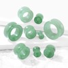 Pierced Owl - Green Aventurine Stone Double Flared Saddle Tunnels,