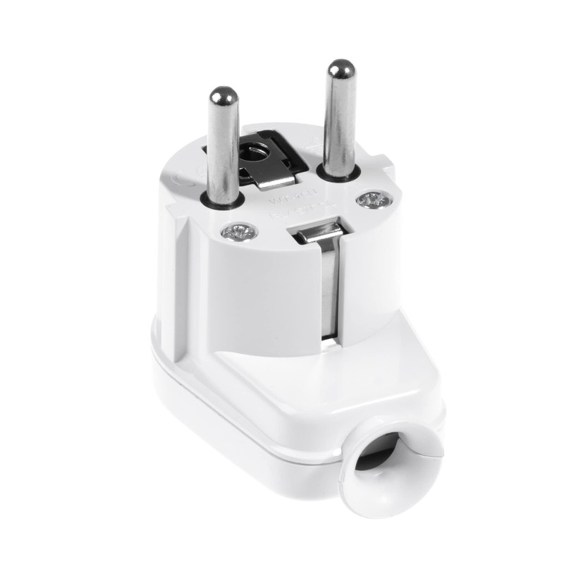 5 Stück KEL Winkelstecker Uni-Schuko, abgewinkelter und zerlegbar, 2p+Z Schuko
