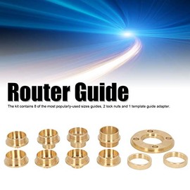 11Pcs/Set Router Template Guide Set - Brass Template Router Guides Kit with Lock Nut Adapter - with Storage Case - Router Accessory