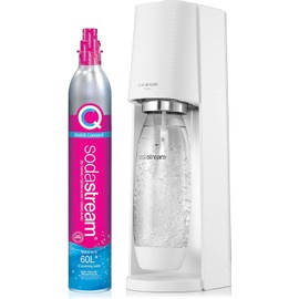 SodaStream Terra Sparkling Water Maker (White) with CO2 and Dishwasher Safe Bottle