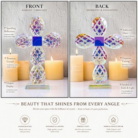 Colorful Crystal Cross Standing Decor