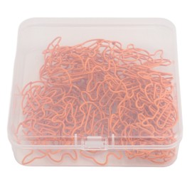 100pcs Paper Clips Prevent Slip Cute Rabbit Shaped Decorative Bookmark Metal Paperclips for School Office Orange