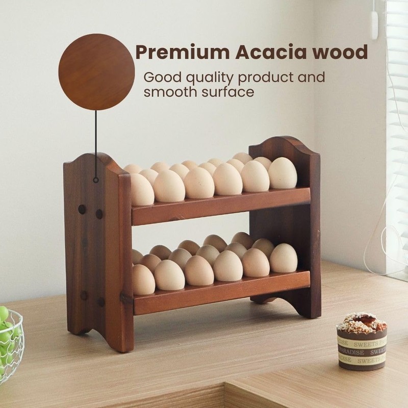 CONMEOCON Egg Holder Countertop, Egg Storage and Egg Container for