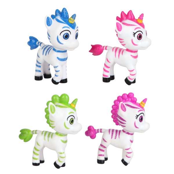 Zoonicorn: 4 Pack Figurines - 2.75" Character Miniatures, Playset Includes