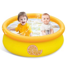 POOLWALD Inflatable Pool for Backyard Fun, Premium Swimming Pool for Family Enjoyment, Blow Up Pool with Strong PVC Material, Ideal for Hot Summer Days in The Yard, Orange