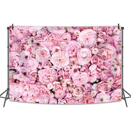 XYJolivian 6x3.6FT Pink Rose Wall Backdrop for Valentines Day Flowers Wall Photography Background Bridal Newborn Shower Birthday Party Anniversary Ceremony Photo Studio Props