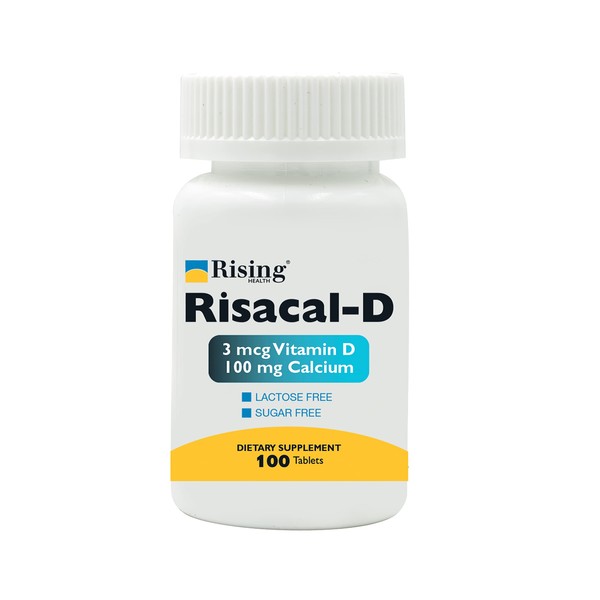Rising Pharma - Risacal-d - Vitamin D3 & Calcium Supplement - 100 tablets