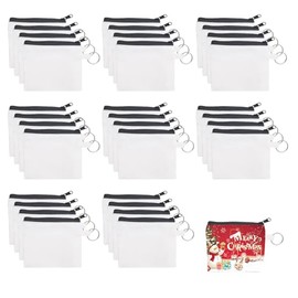 Monedero de sublimación de 32 piezas con cremallera, bolsa de lona para lápices, bolsa organizadora de cosméticos de lona, bolsa portátil para cosméti