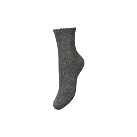 PIECES Women's Pcsebby Glitter Long 1 Pack Socks Noos, Magnet/Detail: Toned Lurex, One Size