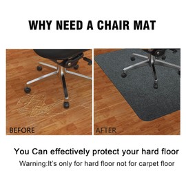 Chair Mat, Chair Rolling Mat, Office Chair Mat for Hardwood Computer Desk Floor Mat Desk Chair Protector carpet, 35 x 47 inches, Upgraded Version Professional Protector Mat (Grey)