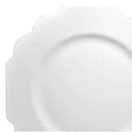 " OCCASIONS " 40 Plates Pack, Heavyweight Disposable Wedding Party Plastic Plates (8'' Appetizer/Dessert Plate, Imperial in Plain White)