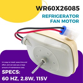 WR60X26085 Refrigerator Evaporator Fan Motor Fit for General Electric Refrigerator WR60X20324 WR60X10244 WR60X10279 4396413 AP6004451 EAP11737119 PS11737119 by Romalon