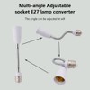 2Pcs Light Socket Extender,Flexing Neck All Directional Light Bulb Socket
