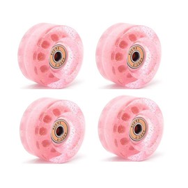 Yuemsh 4-Piece 32 x 58mm 82A Roller Skate Wheels with Bearings for Indoor or Outdoor Use, with Portable Skate Accessory Wrench