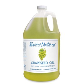 Best of Nature 100% Pure Grapeseed Oil - Unscented, Lightweight, Non-Greasy Moisturizer for Hair, Skin, Face & Aromatherapy, Carrier Oil for Essential Oils, Half Gallon (64 fl oz)