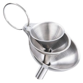Small Funnel Set, 3 Stainless Steel Kitchen Funnels, 3 Sizes, Silver Tone