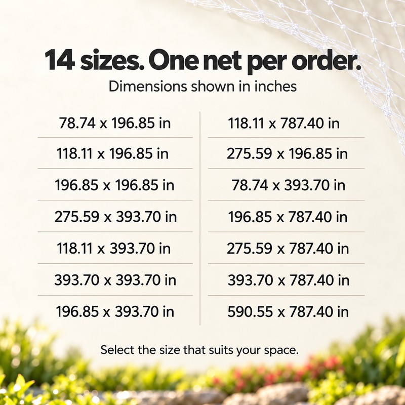 Pond Netting and Garden Bird Net – Lightweight Plastic Mesh