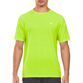 NORTHYARD Men's Athletic Running T-Shirts Quick Dry Workout Shirts Short-Sleeve Sports Gym Tee Tops Performance Activewear Neongreen S