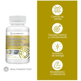 Melena de León · Cordyceps · Cola de Pavo · Reishi • 60 cápsulas | Enfoque, Energía y Defensas Naturales