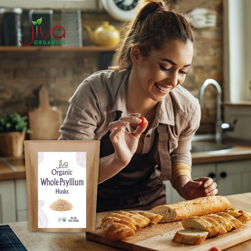 Jiva Organics Whole Psyllium Husk (Isabgol) 1.75 LB (28 Oz)