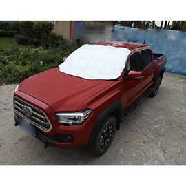 Windshield Snow Cover Compatible with Toyota Tacoma 2016-2022, Best for Ice, Frost & Snow Removal - All Weather Winter & Summer Front Window Automotive Covers Sun & Snow-Shade（Door clip style）