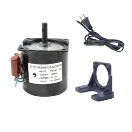 CHANCS Permanent Magnet Synchronous Gear Motor 60KTYZ 110V 15/18r/min CW/CCW with Brakcet and Switch Plug Extension