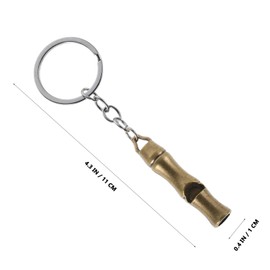 ORFOFE 6pcs Brass Survival Whistle Keyring Loud Multi-Function Whistles for Outdoor Activities Bamboo Joint Shape Pendant for Hiking Camping and Boating