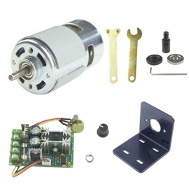 CONQUERALL 775 DC Motor DC 12V 6000RPM / 24V 12000RPM Large Torque High Power Motor with M10-5 Connecting Rod Set Bracket and 20A Speed Controller