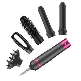Bwaliffury Warmluftbürste Set,Airstyler Set 1000W, Multifunktionaler Hairstyler mit 5 Ersatz,Haarstyler Professioneller,Airflow Lockenstab,Haartrockner, Föhnbürste für Glätten,Trocknen,Volumen, Locken