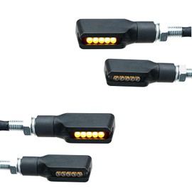 Germany Motorsports LED Mini Indicator Motorcycle Indicator Corner E Approved E Mark Universal for Moped Scooter Custom with 12 V (2 Pairs)