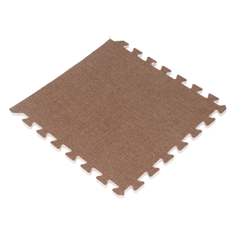 10pcs Cotton Linen Interlocking Carpet Tiles Anti Slip Floor Protection