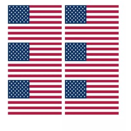 Unbranded 6 mini USA FLAG STICKERS,DECAL