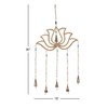 Deco 79 Eclectic Mango Wood Lotus Windchime with Bells, 15"L
