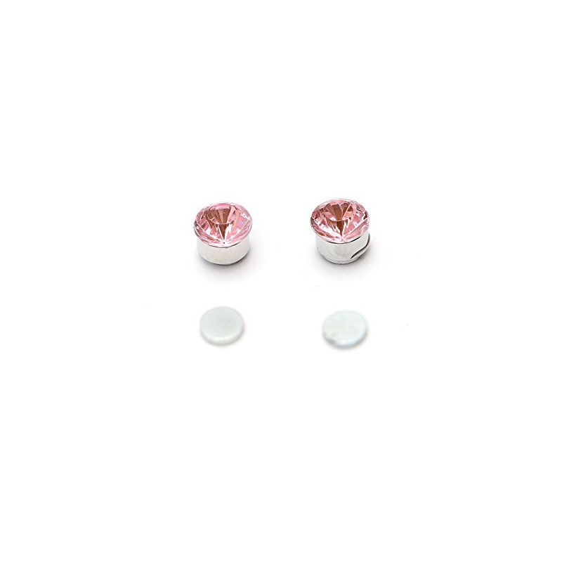 Idin Magnetic Earrings - Stainless steel round crystal magnetic ear