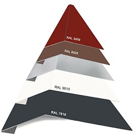 SixBros. Aluminium eaves sheet, gutter hanging, gutter plate, roof plate, colour coated, wet paint, 16.5 cm/0.8 mm, 2000 mm, grey, RAL 7016