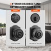 Haidms Black Exterior Deadbolt and Keyed Entry Door Knob Set,
