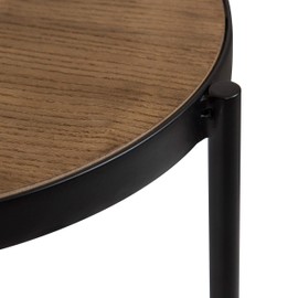 Kate and Laurel Fields Tri-Level Metal and Wood Plant Stand, Rustic Brown and Black