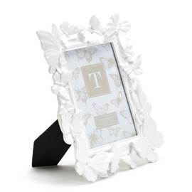 Two's Company White Butterfly 5X7 Photo Frame