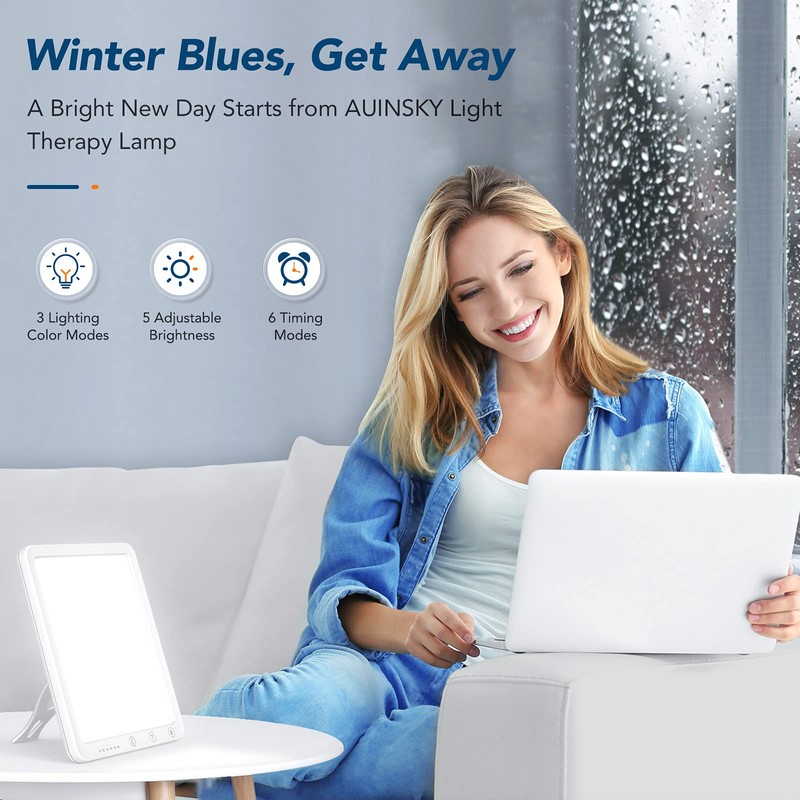AUINSKY Daylight Lamp 10000 Lux, Light Therapy Lamp with Adjustable